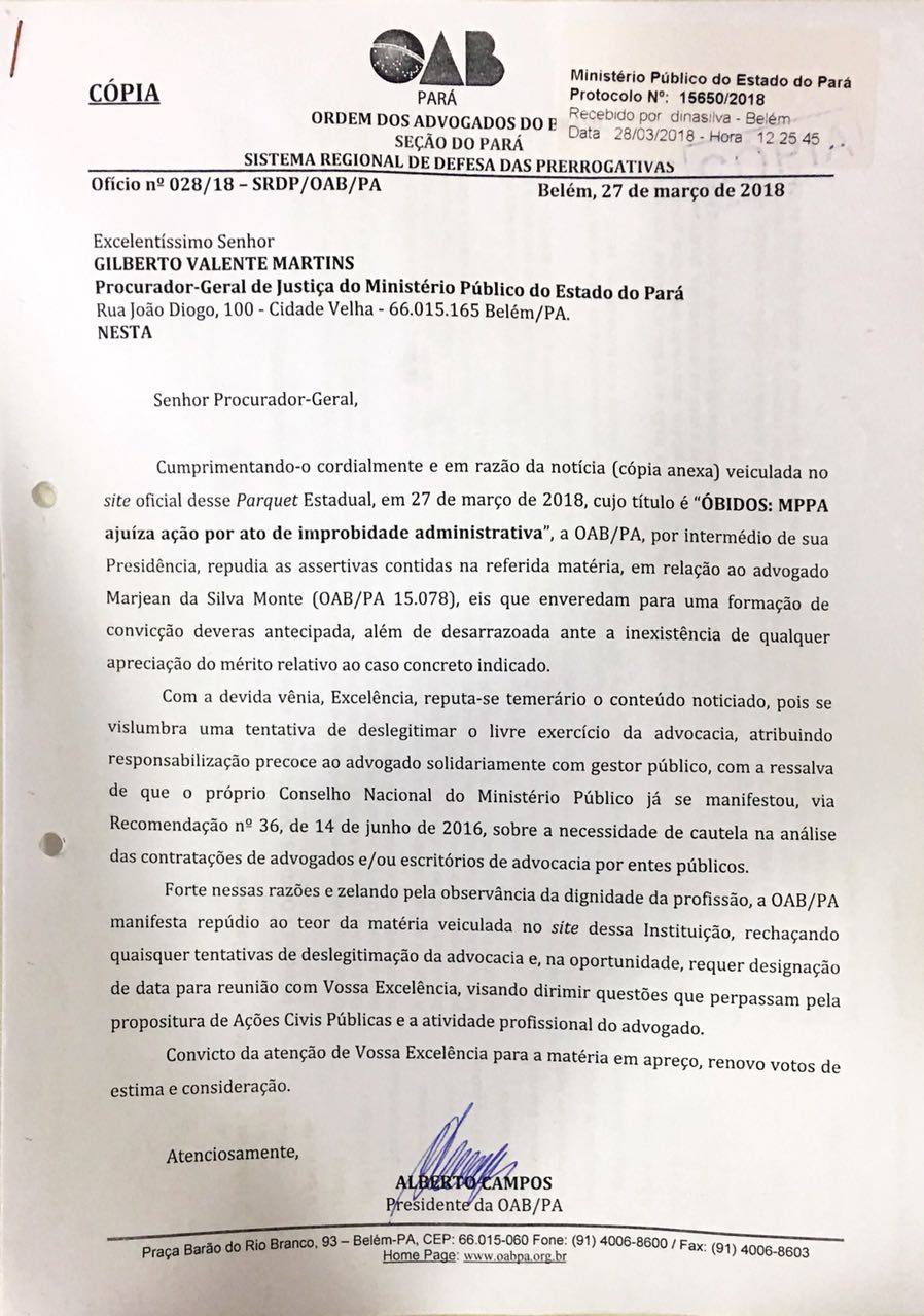 Oficio Gilberto