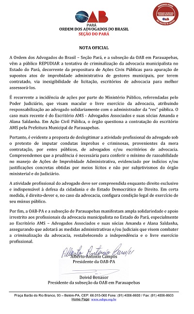 NOTA OFICIAL PEBAS