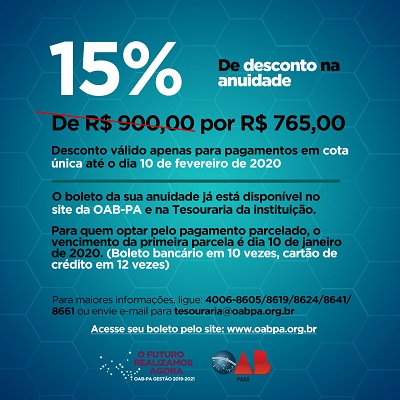 banner campanha anuidade desconto 15 2020